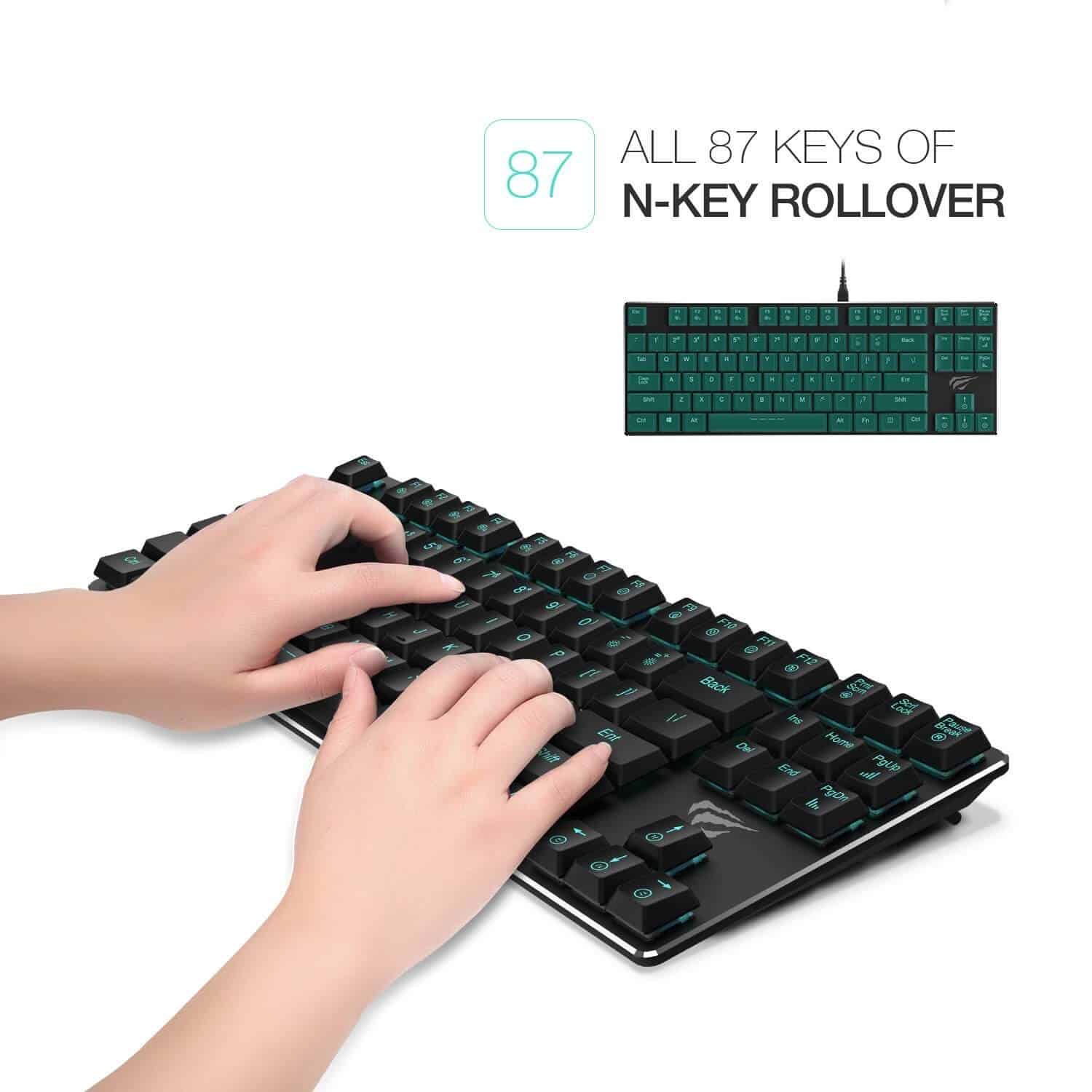 HAVIT HV-KB390L Low Profile Mechanical Keyboard, 87-Key, Programmable, LED, Kailh PG1350 - Image 9