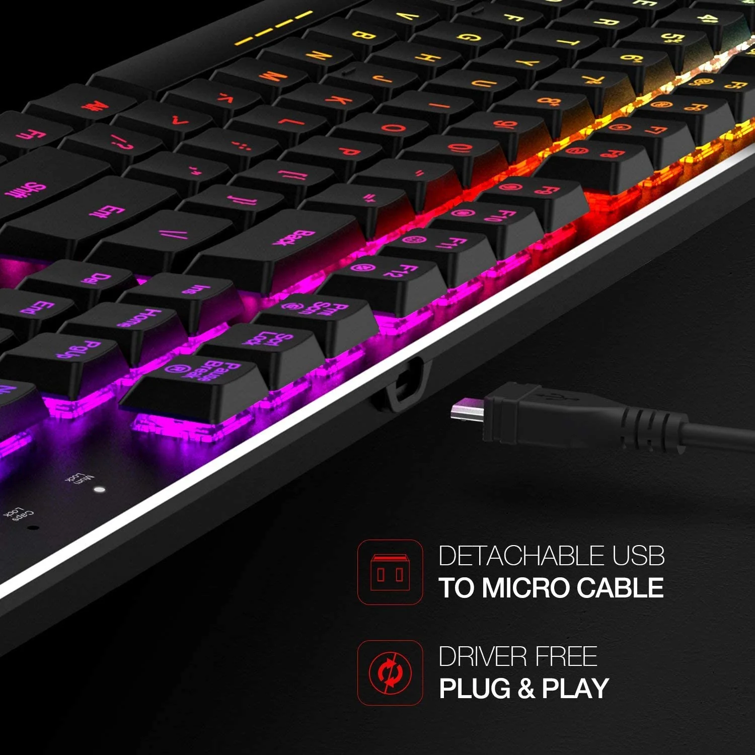 HAVIT HV-KB395L Low Profile Mechanical Keyboard, 104-Key, Programmable, RGB, Kailh PG1350 - Image 6