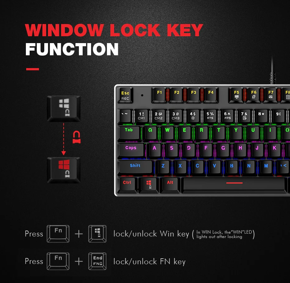 HAVIT HV-KB435L Tenkeyless Mechanical Keyboard, 87 Keys, RGB Backlights - Image 7