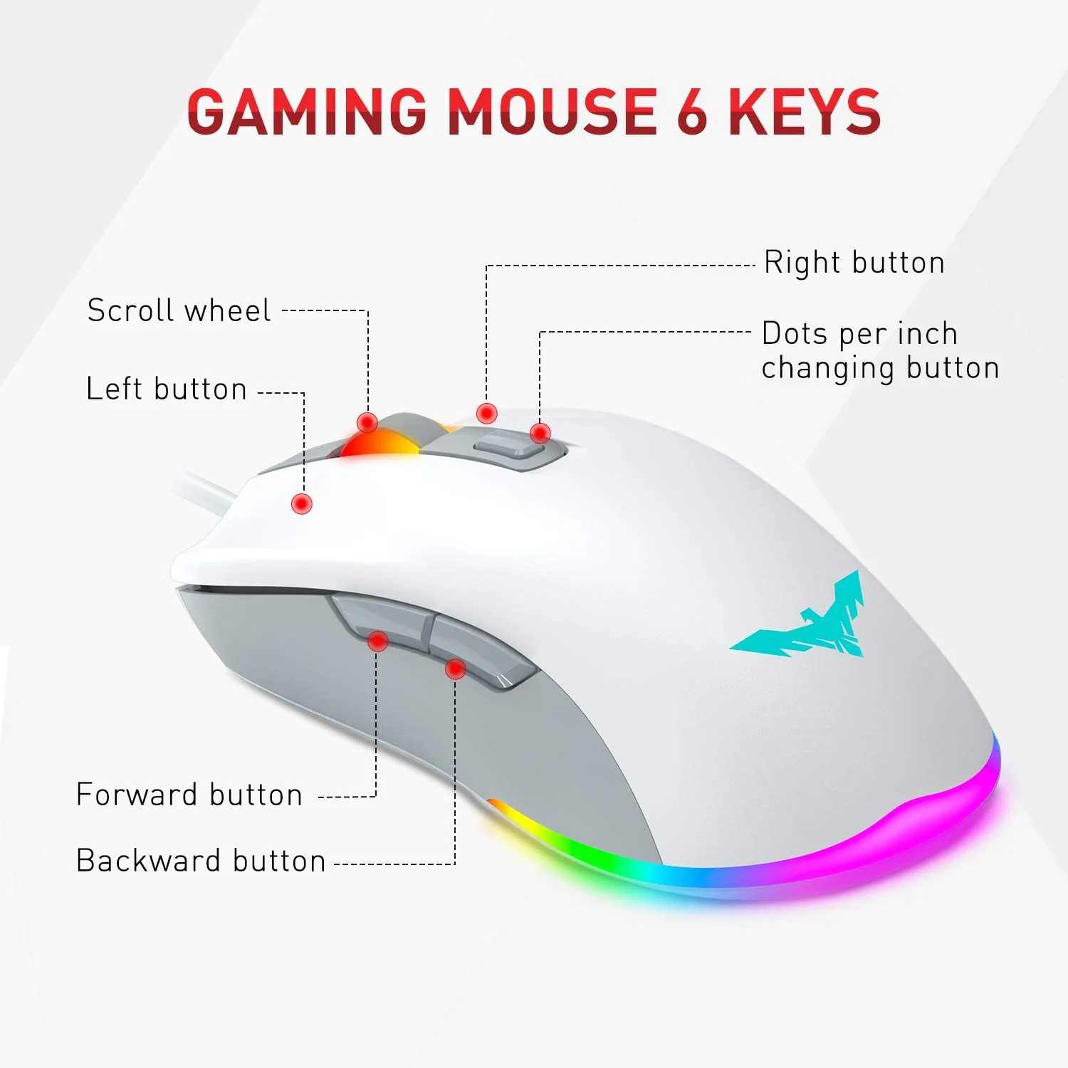 HAVIT HV-KB558CM Gaming Keyboard and Mouse Combo (Rainbow Backlit) - Image 16