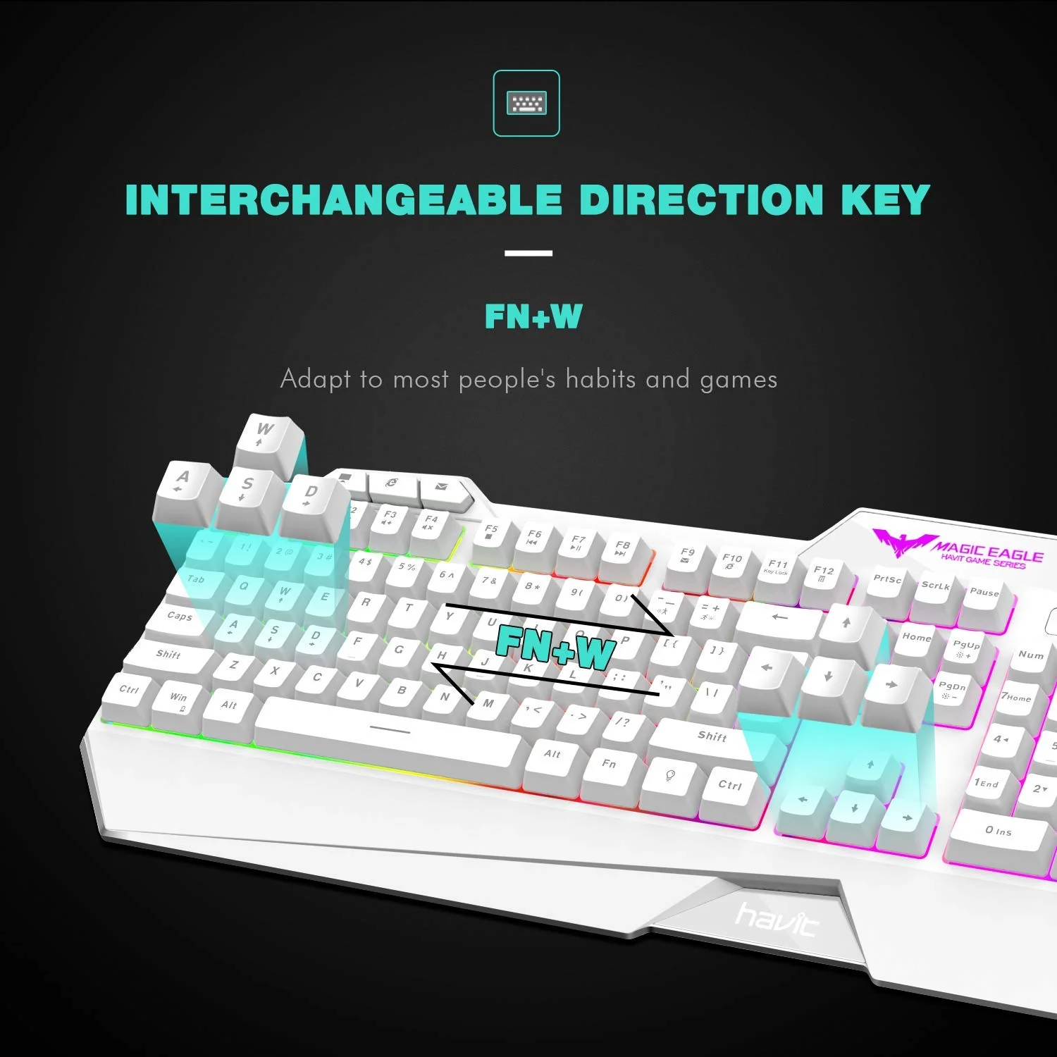 HAVIT HV-KB558CM Gaming Keyboard and Mouse Combo (Rainbow Backlit) - Image 20