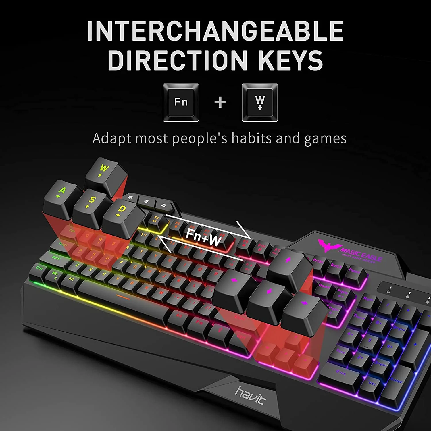 HAVIT HV-KB558CM Gaming Keyboard and Mouse Combo (Rainbow Backlit) - Image 3