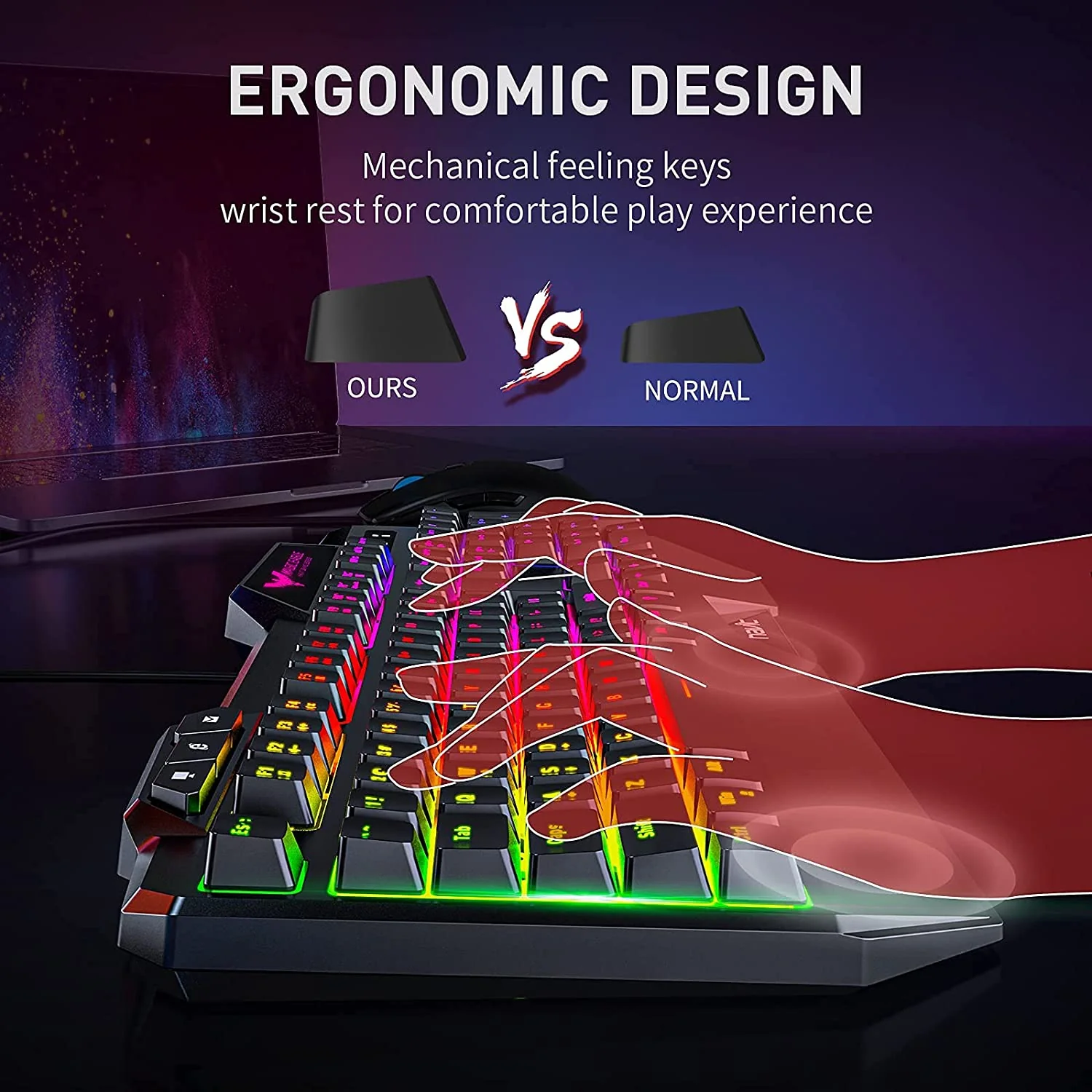 HAVIT HV-KB558CM Gaming Keyboard and Mouse Combo (Rainbow Backlit) - Image 7