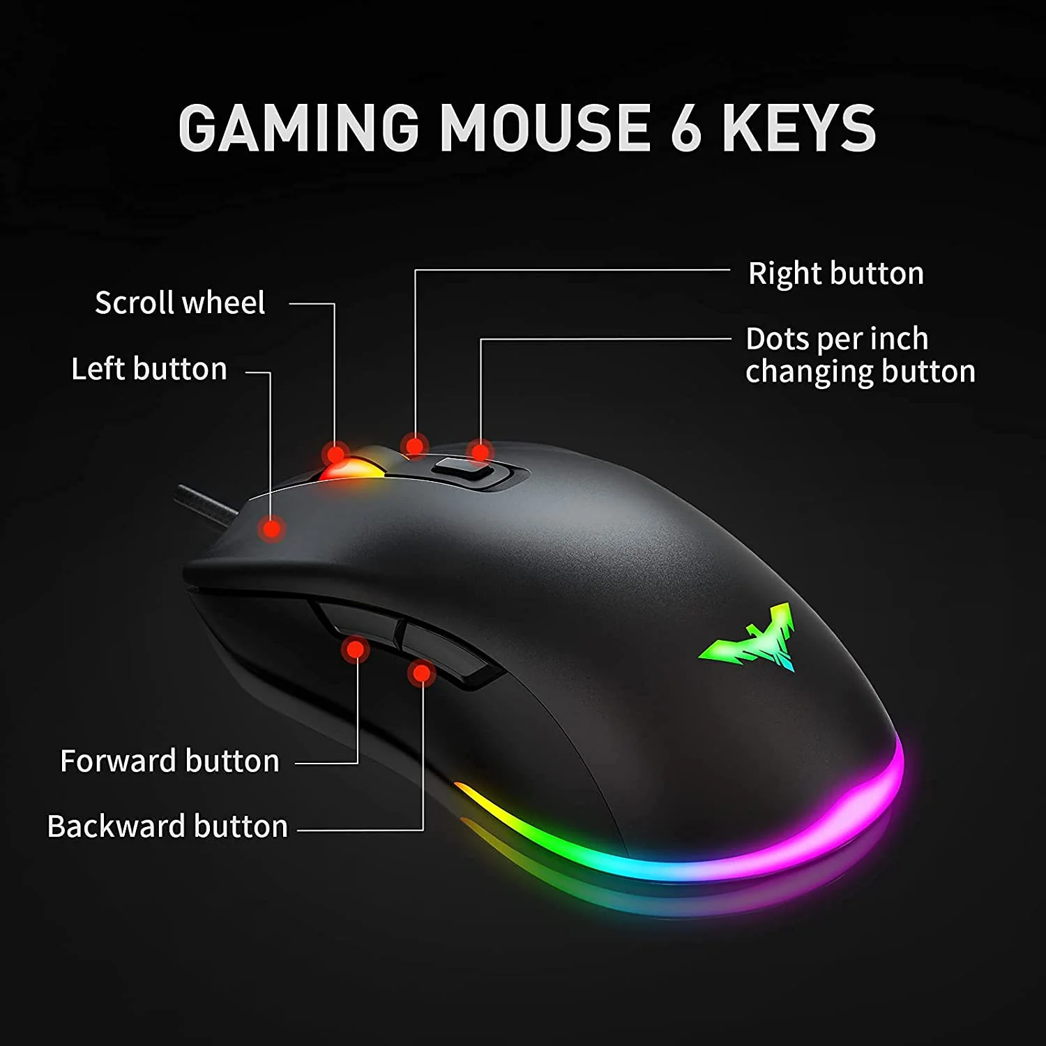 HAVIT HV-KB558CM Gaming Keyboard and Mouse Combo (Rainbow Backlit) - Image 8