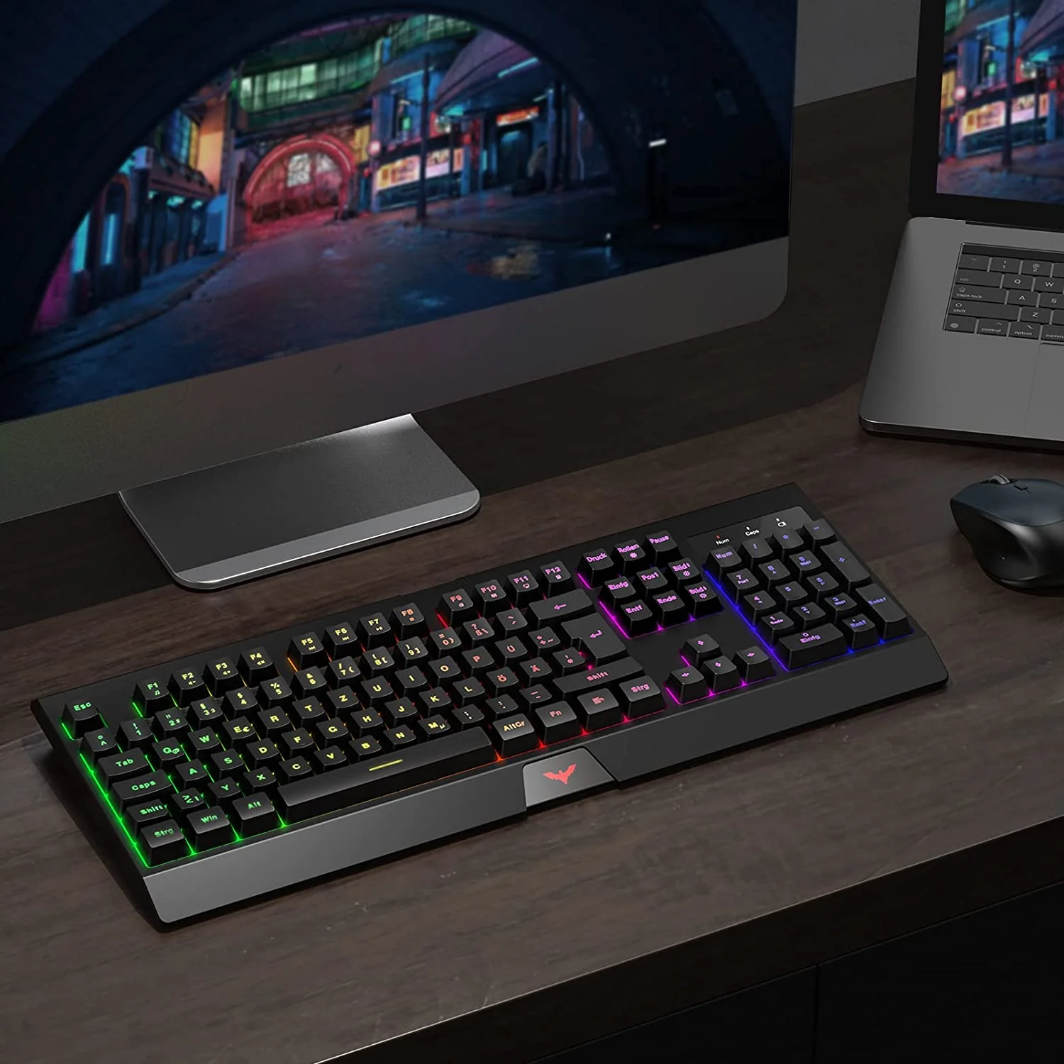 HAVIT HV-KB663GCM Wireless Gaming Keyboard, 104 Keys Rechargeable, LED Rainbow Backlit - Image 8