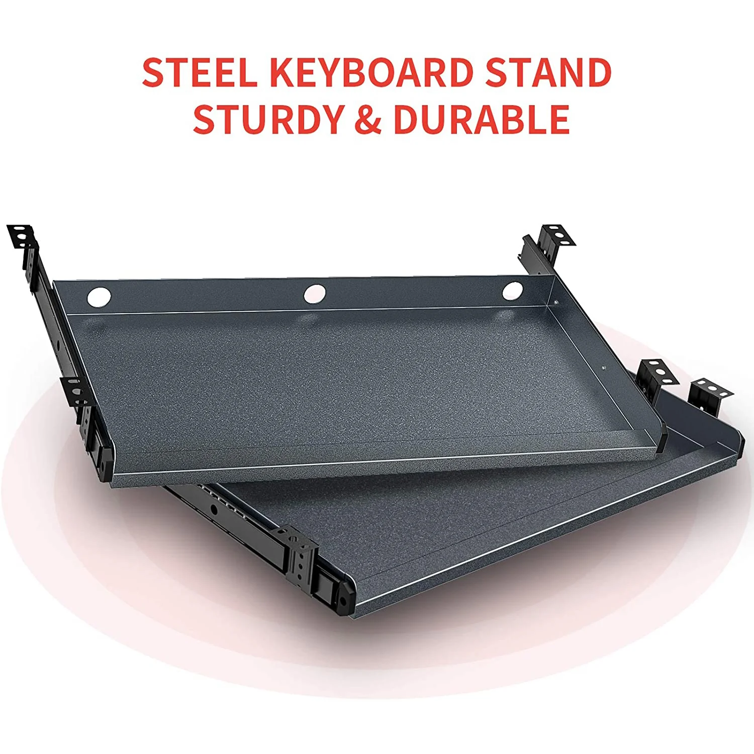 HAVIT HV-KT2201 Keyboard Tray Under Desk Drawer with Three Height Levels & Wrist Rest - Image 4