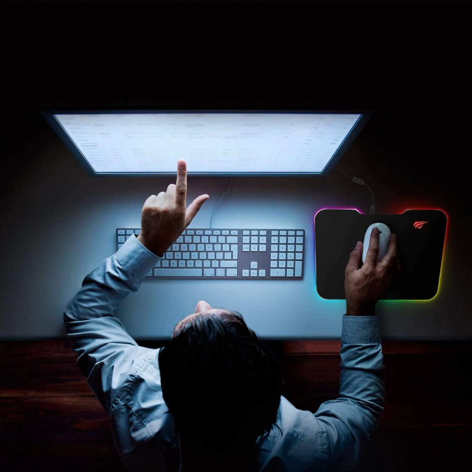 HAVIT HV-MP851 RGB Mouse Pad with 7 Adjustable LED Color Modes - Image 4