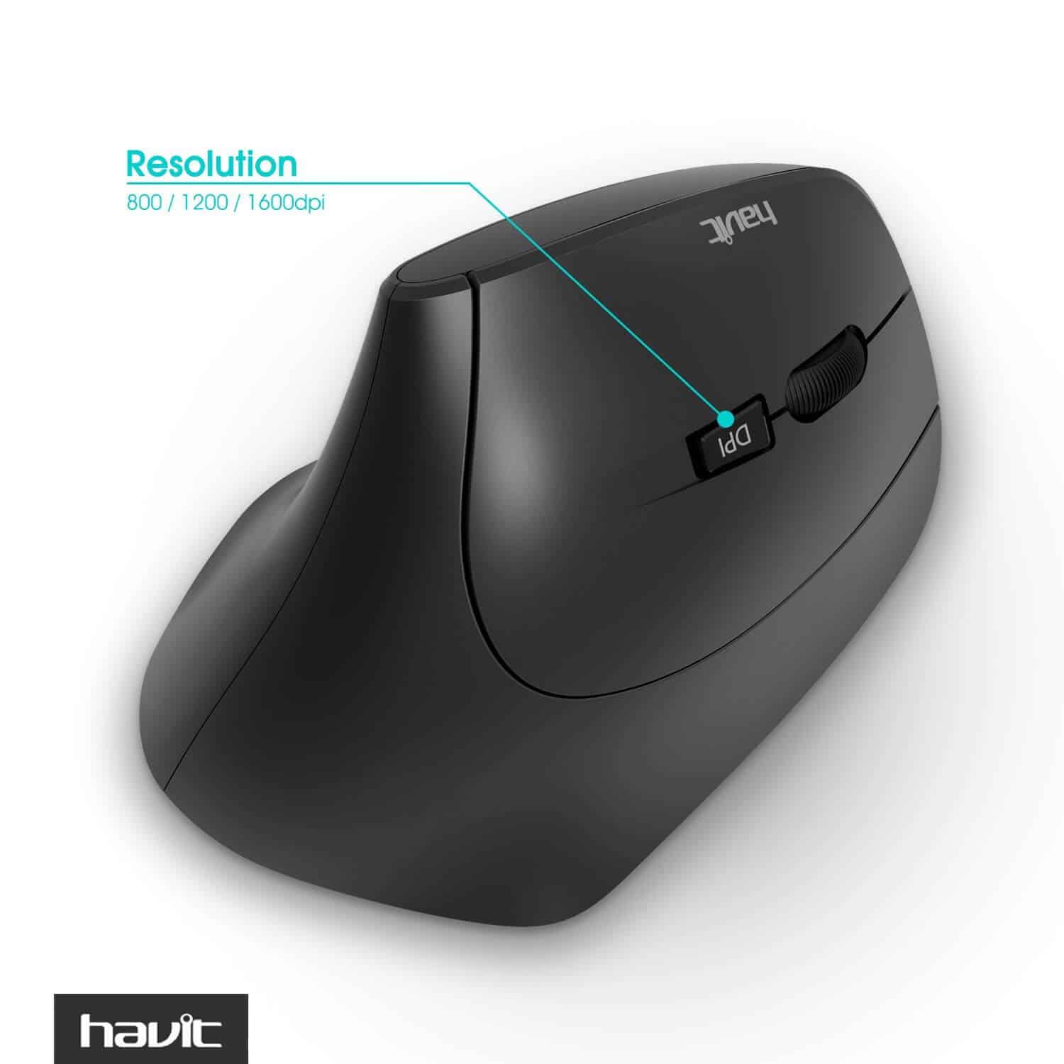 HAVIT HV-MS55GT Wireless Vertical Mouse with Ergonomic Design, Optical - Image 16