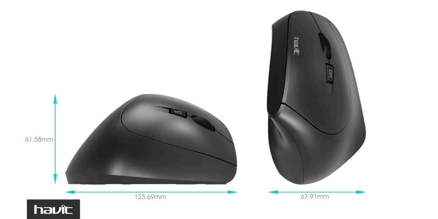 HAVIT HV-MS55GT Wireless Vertical Mouse with Ergonomic Design, Optical - Image 21