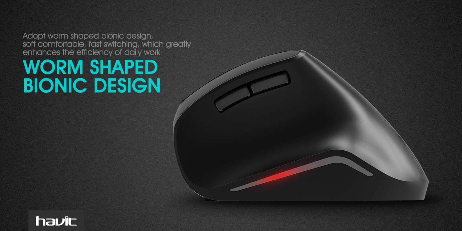 HAVIT HV-MS55GT Wireless Vertical Mouse with Ergonomic Design, Optical - Image 24