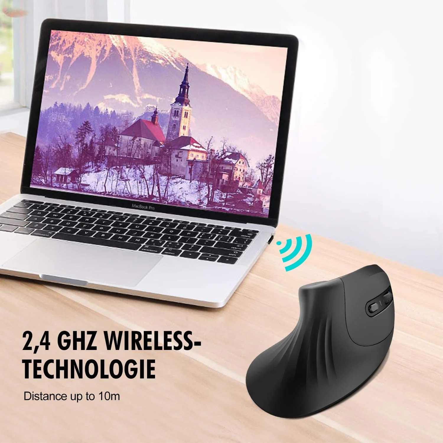 HAVIT HV-MS55GT Wireless Vertical Mouse with Ergonomic Design, Optical - Image 9