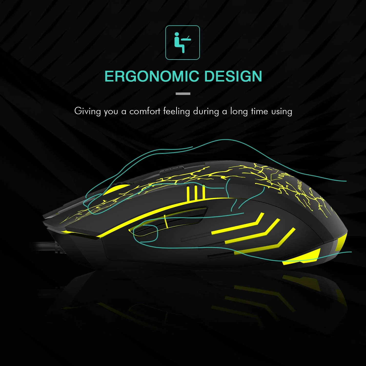 HAVIT HV-MS672 Ergonomic LED Stress-Ease Wired Mouse (Updated Version) - Image 5