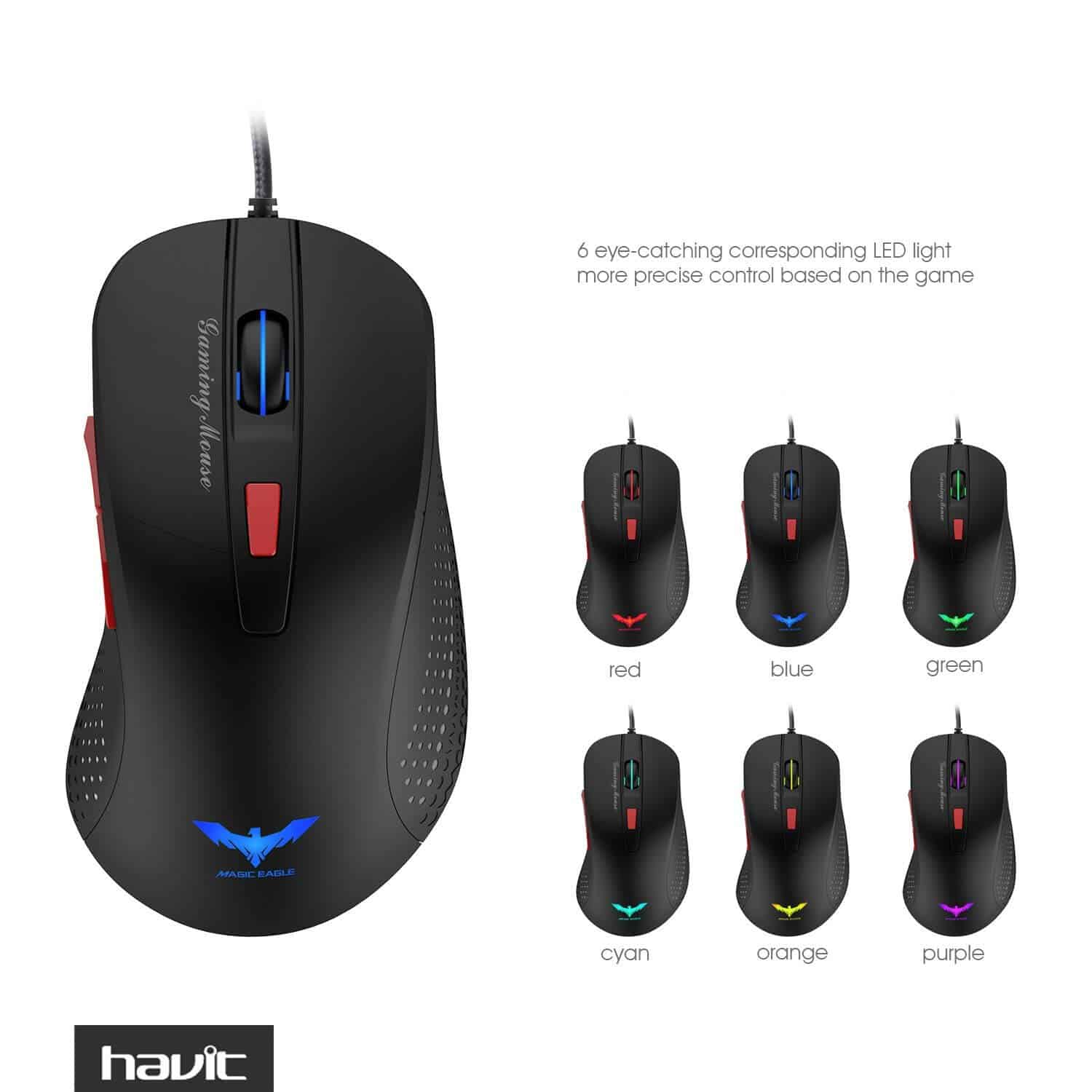 HAVIT HV-MS745 Ergonomic Gaming Mouse with AVAGO 5050, 2800 DPI, 4 LED - Image 10