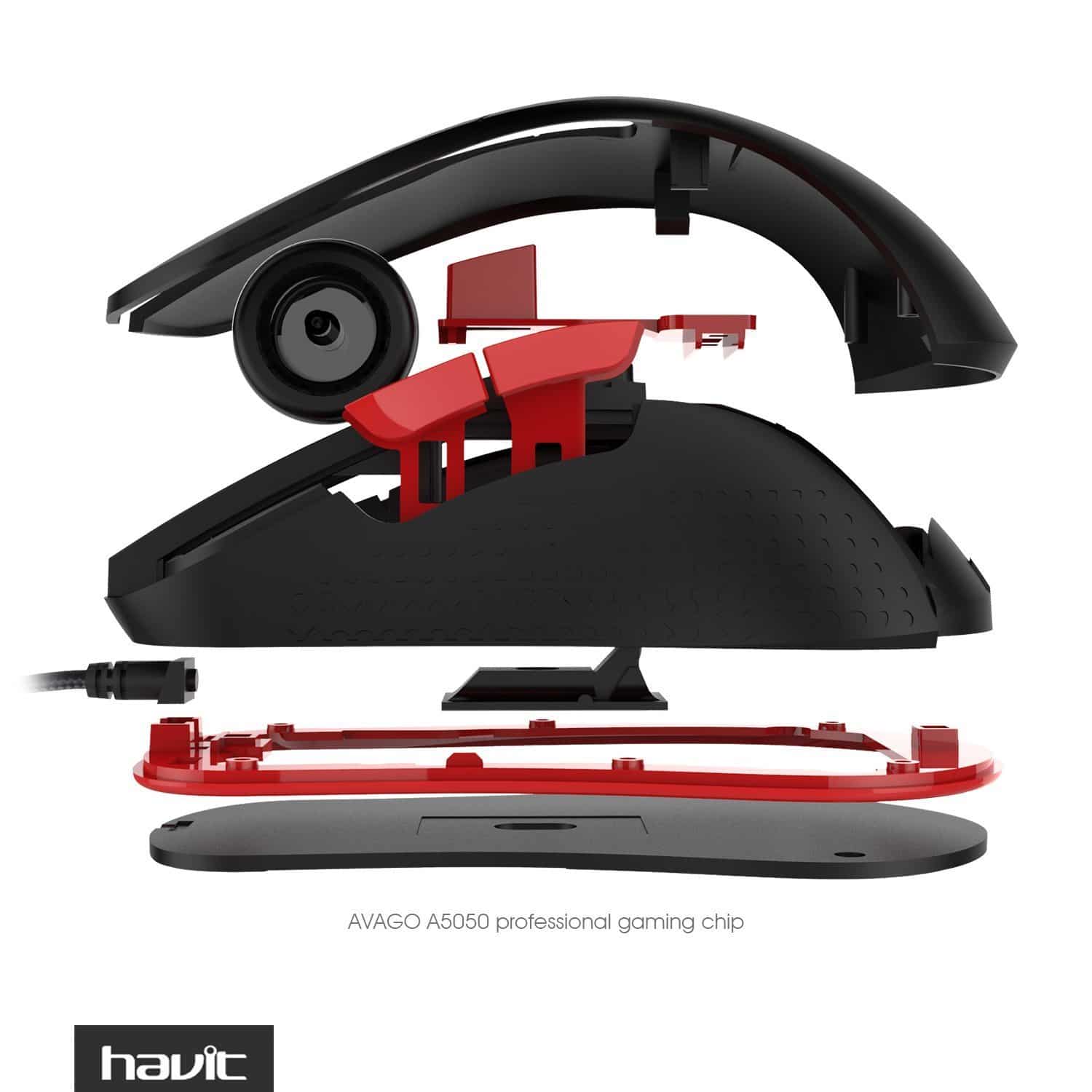 HAVIT HV-MS745 Ergonomic Gaming Mouse with AVAGO 5050, 2800 DPI, 4 LED - Image 2