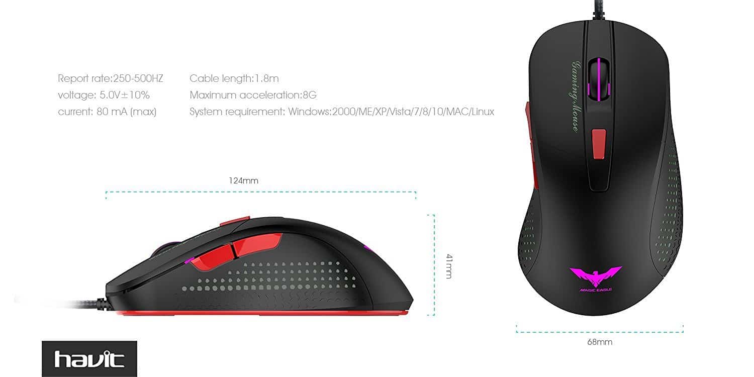 HAVIT HV-MS745 Ergonomic Gaming Mouse with AVAGO 5050, 2800 DPI, 4 LED - Image 8