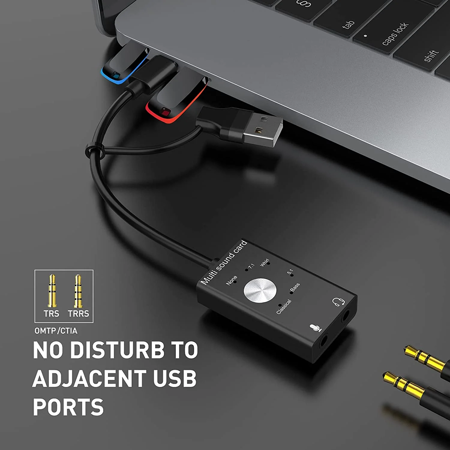 HAVIT HV-SD1039 Audio Adapter External USB Sound Card with 3.5mm Headphone and Microphone Jack - Image 7