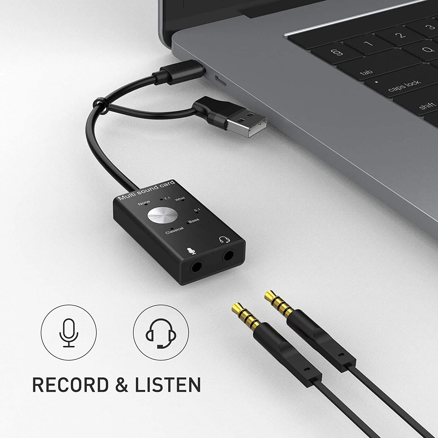 HAVIT HV-SD1039 Audio Adapter External USB Sound Card with 3.5mm Headphone and Microphone Jack - Image 8