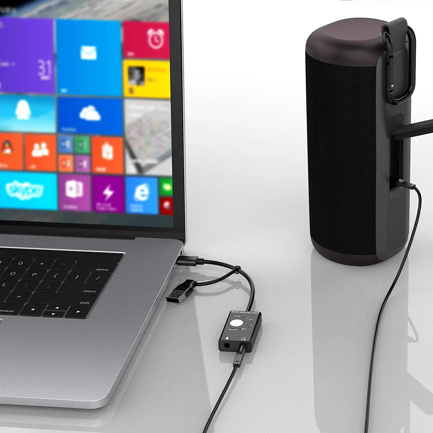 HAVIT HV-SD1039 Audio Adapter External USB Sound Card with 3.5mm Headphone and Microphone Jack - Image 9