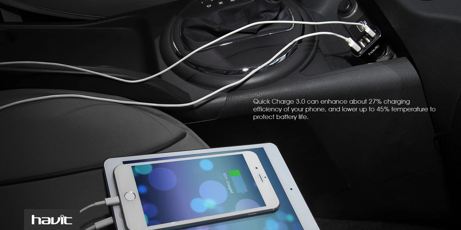 HAVIT HV-UC2034 Quick Charge 3.0 Car Charger, 54W, 4 USB Ports - Image 13