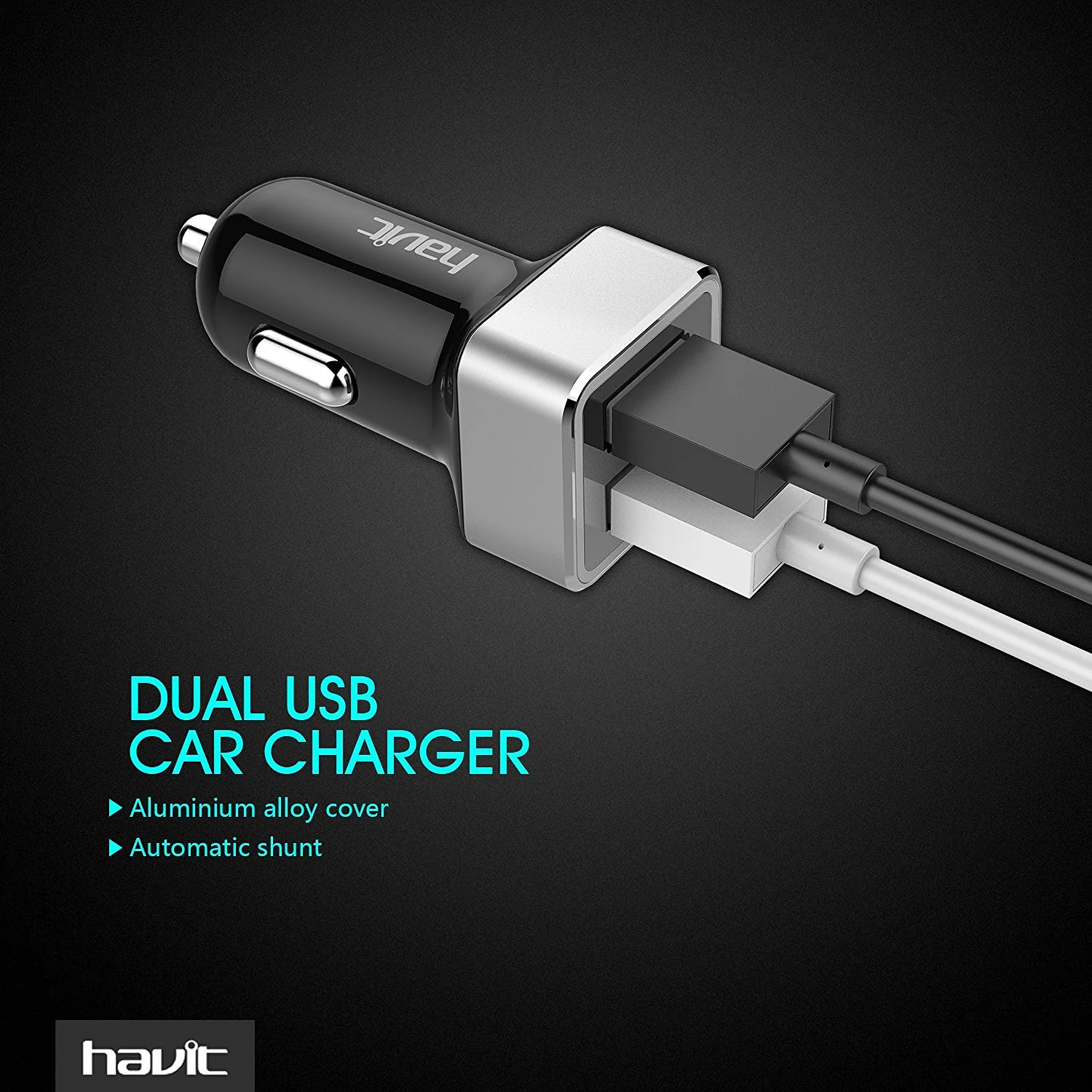 HAVIT HV-UC264 2.4A Dual Port USB Car Charger - Image 4