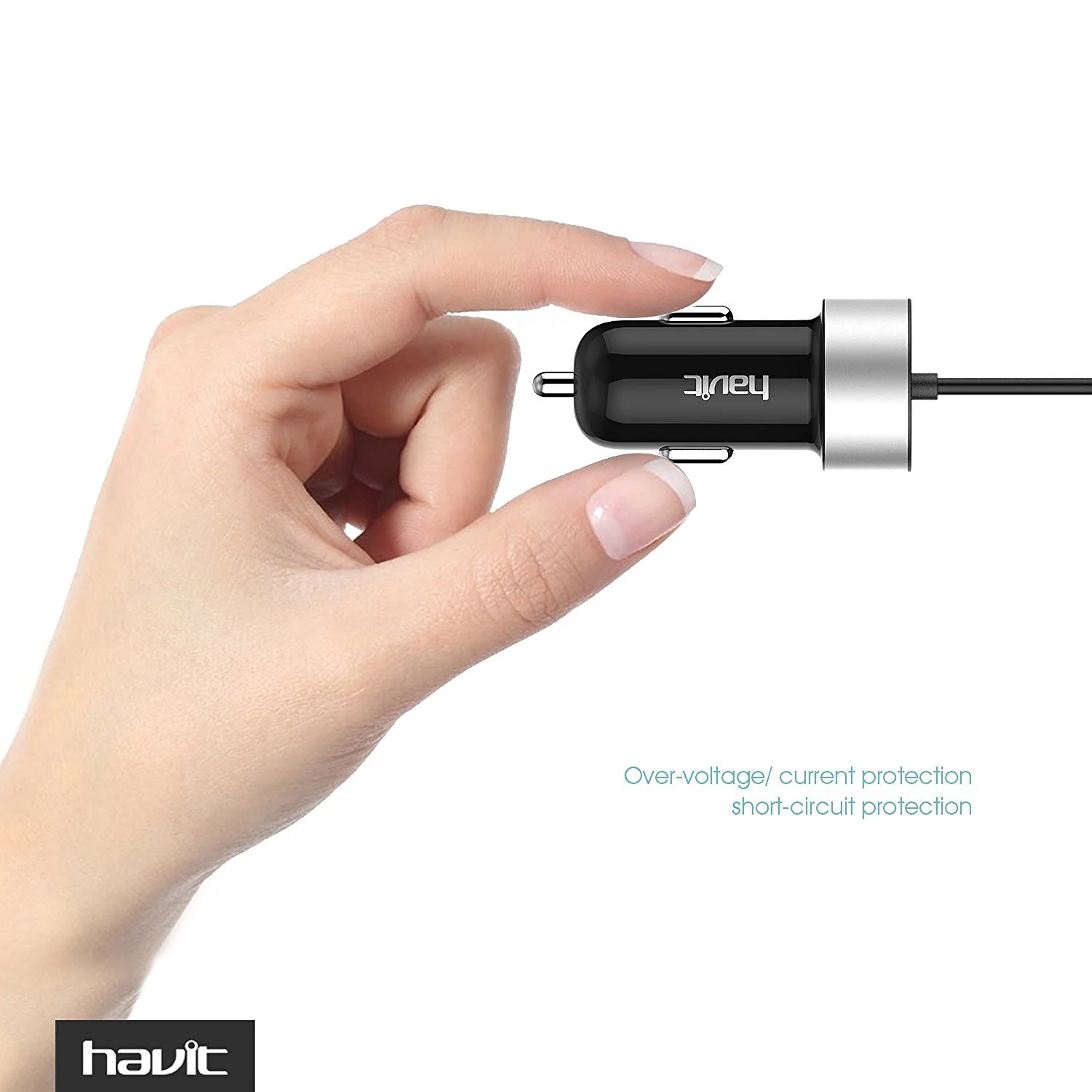 HAVIT HV-UC271 Car Charger Adapter with Coiled Micro USB Universal Cable - Image 4
