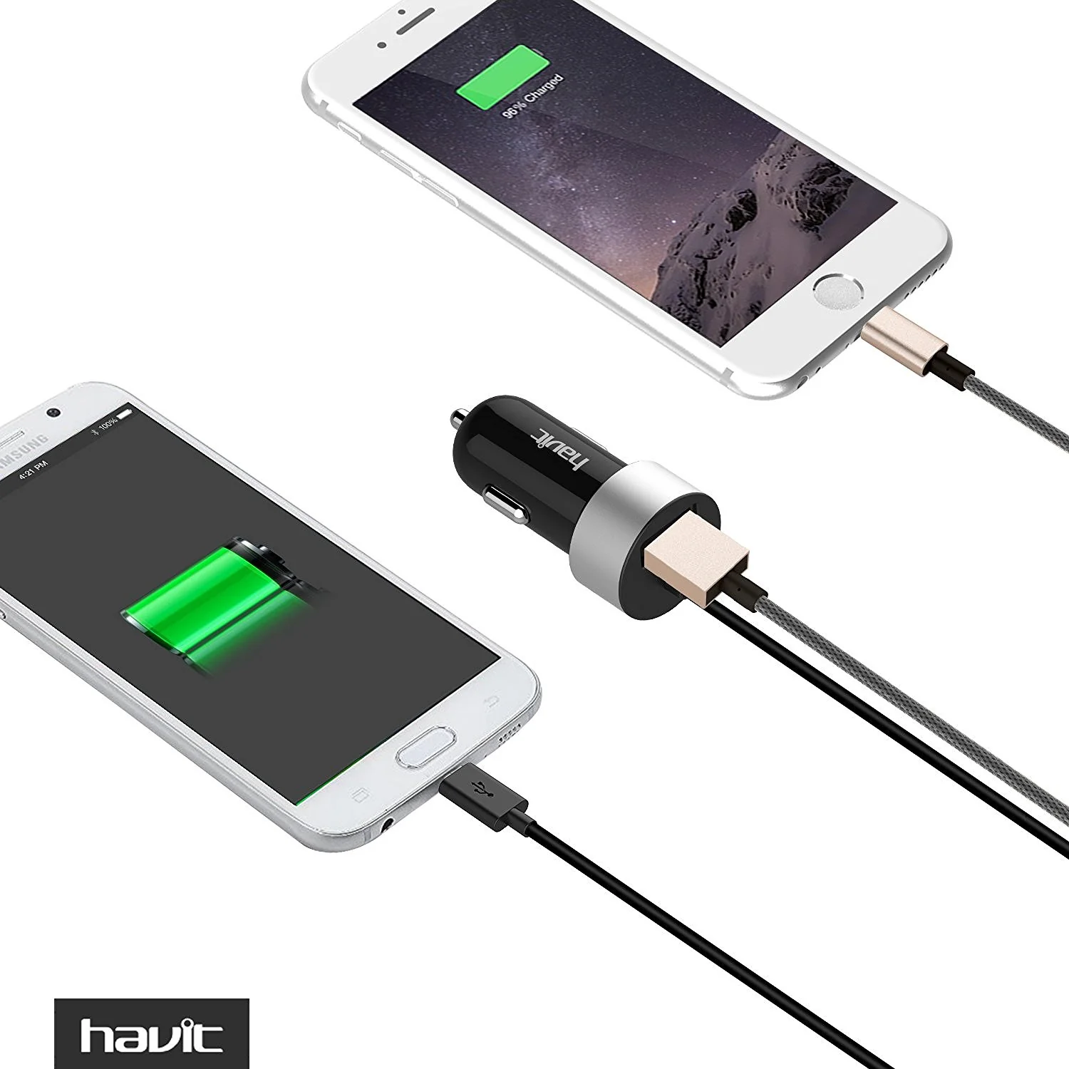 HAVIT HV-UC271 Car Charger Adapter with Coiled Micro USB Universal Cable - Image 8