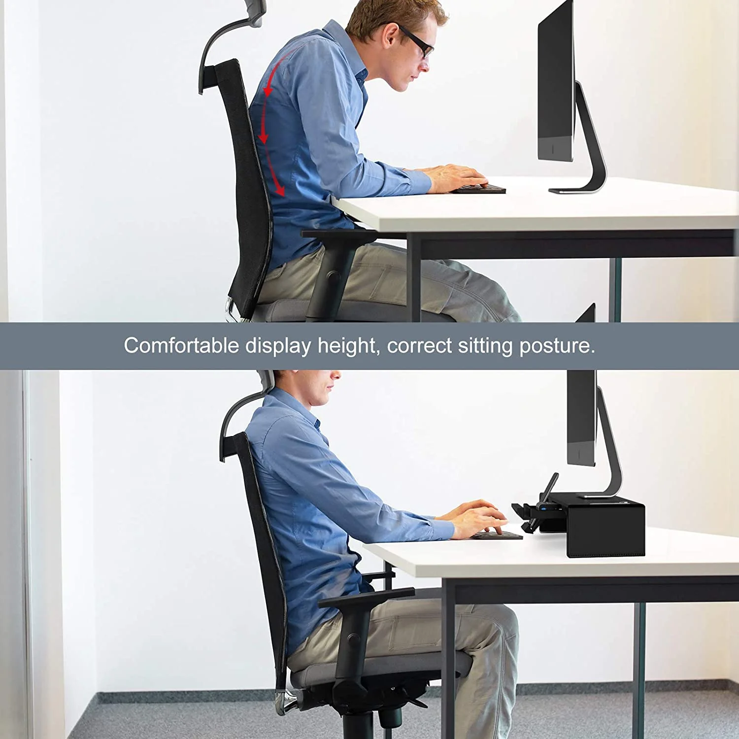 HAVIT HY-AP2002 Computer Monitor Stand with Drawer, Three Adjustable Widths - Image 8