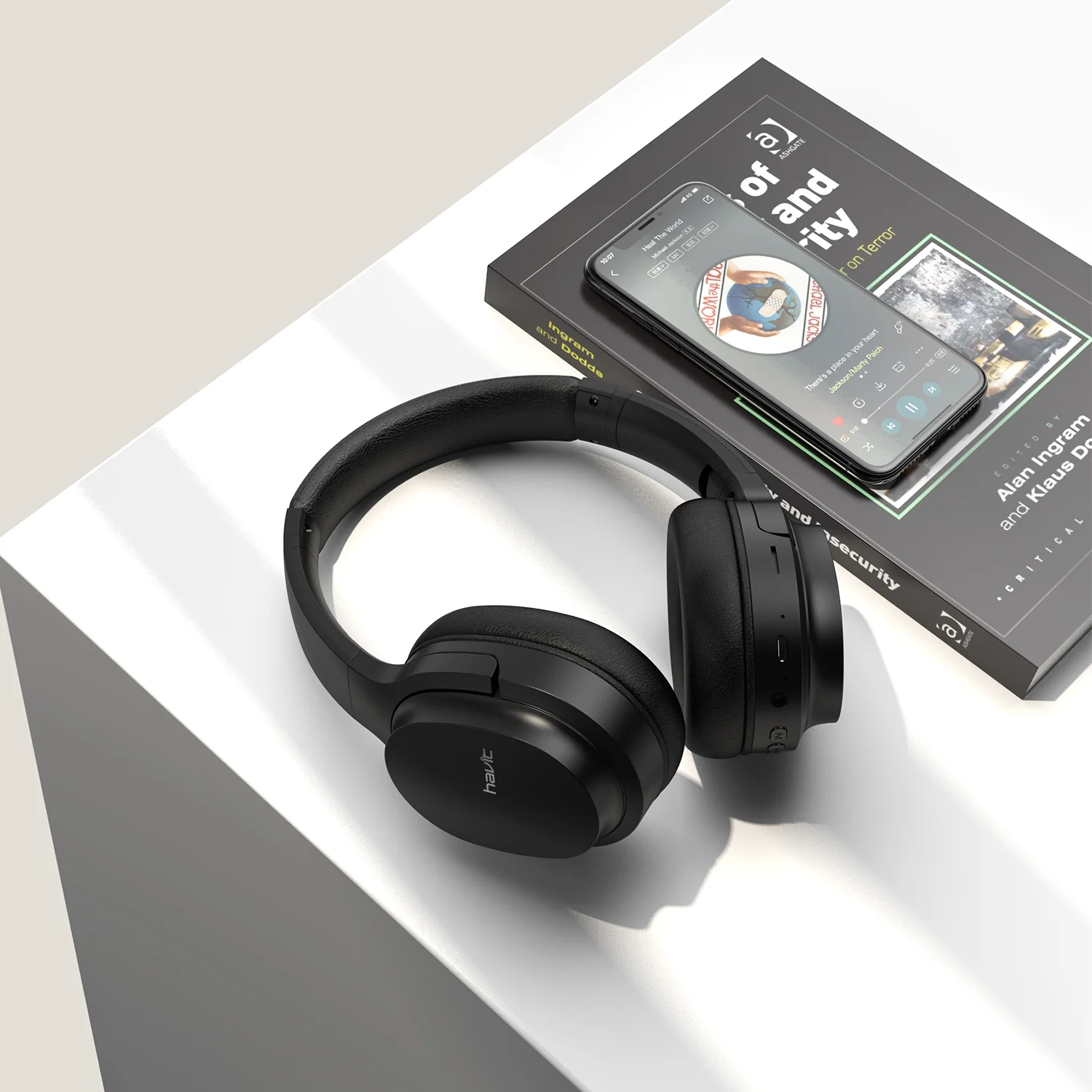 HAVIT I62N Active Noise Cancelling Wireless Bluetooth Headset, Fold Swiveling Earcups & Adjustable Headband - Image 7
