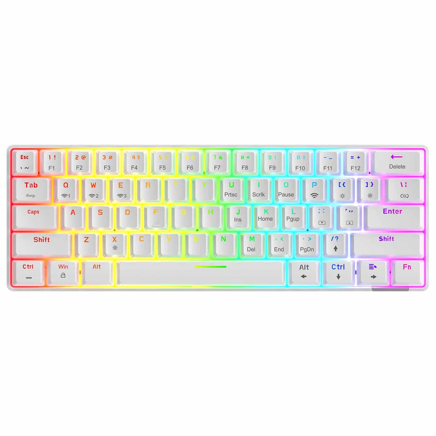 HAVIT KB255GCM Wireless 60% Mechanical Keyboard with 61 keys, Rainbow Backlit, Bluetooth 5.0 / Wired Modes - Image 9