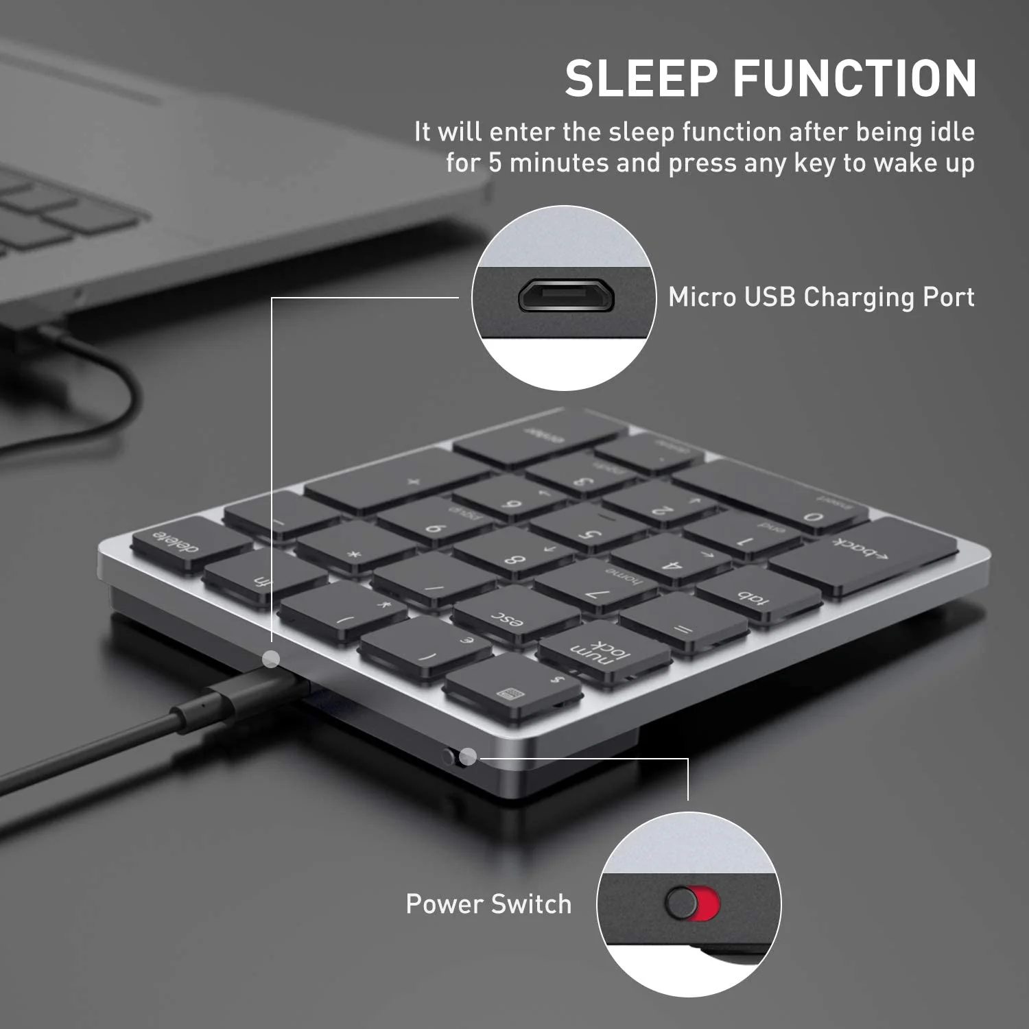 HAVIT KB260GCM 26 Keys Wireless Number Keypad for Mac OS and Window System - Image 15