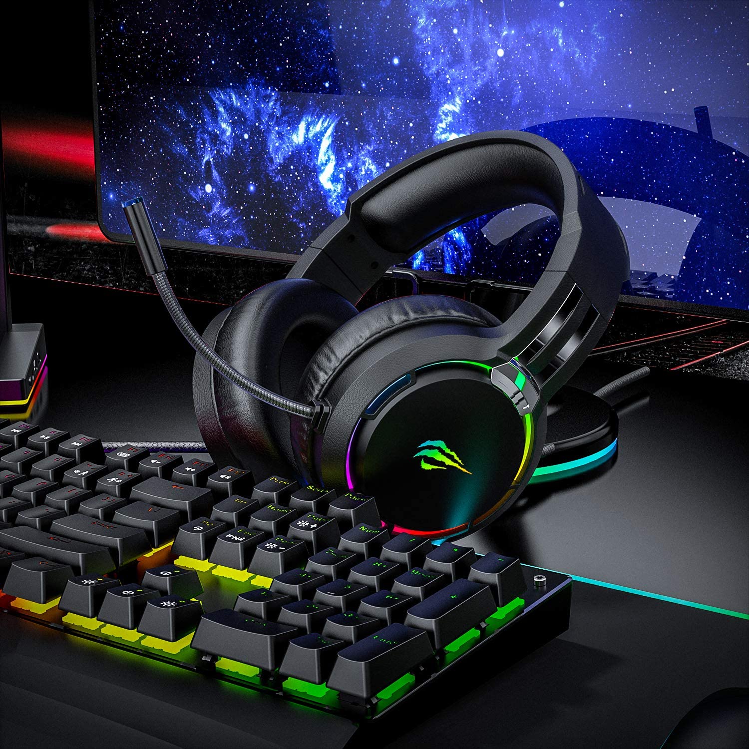 HAVIT HV-KB380L Mechanical Keyboard Mouse & RGB Headset Kit (Upgraded Version) - Image 8
