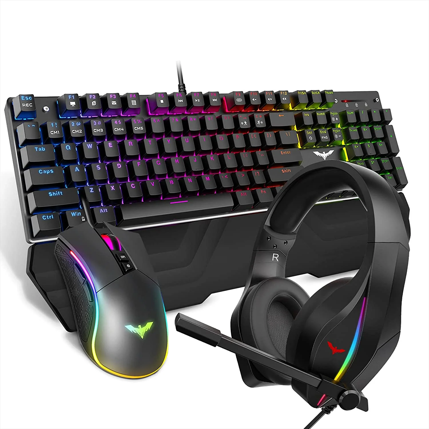 HAVIT HV-KB380L Mechanical Keyboard Mouse & RGB Headset Kit (Upgraded Version) - Image 9