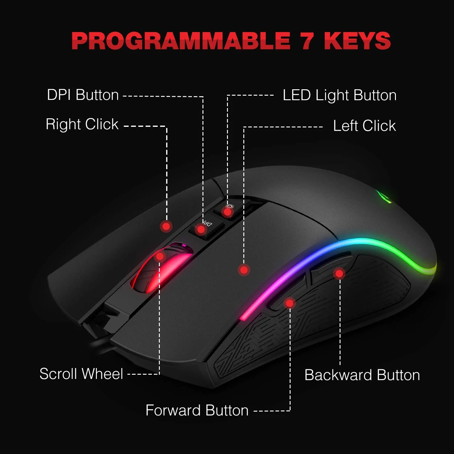 HAVIT KB389L Mechanical Keyboard and Mouse Combo 104 Keys with Detachable Wrist Rest - Image 2