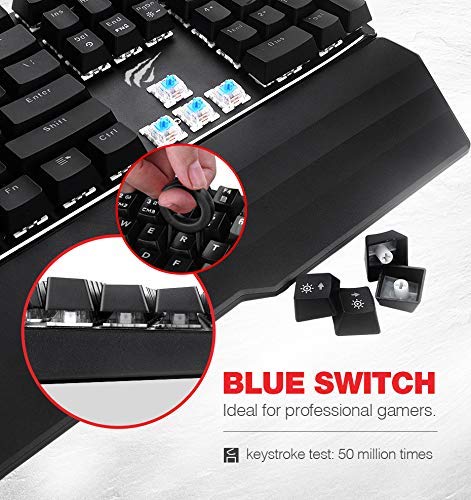 HAVIT KB389L Mechanical Keyboard and Mouse Combo 104 Keys with Detachable Wrist Rest - Image 7