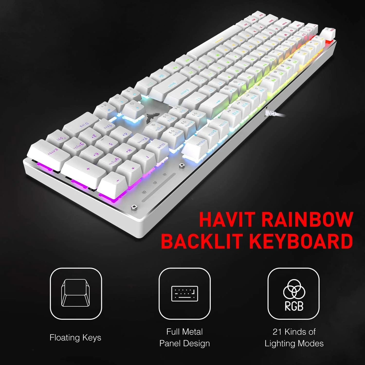 HAVIT KB393L Mechanical Gaming Keyboard and Mouse Combo 104 Keys with Rainbow Backlit - Image 10