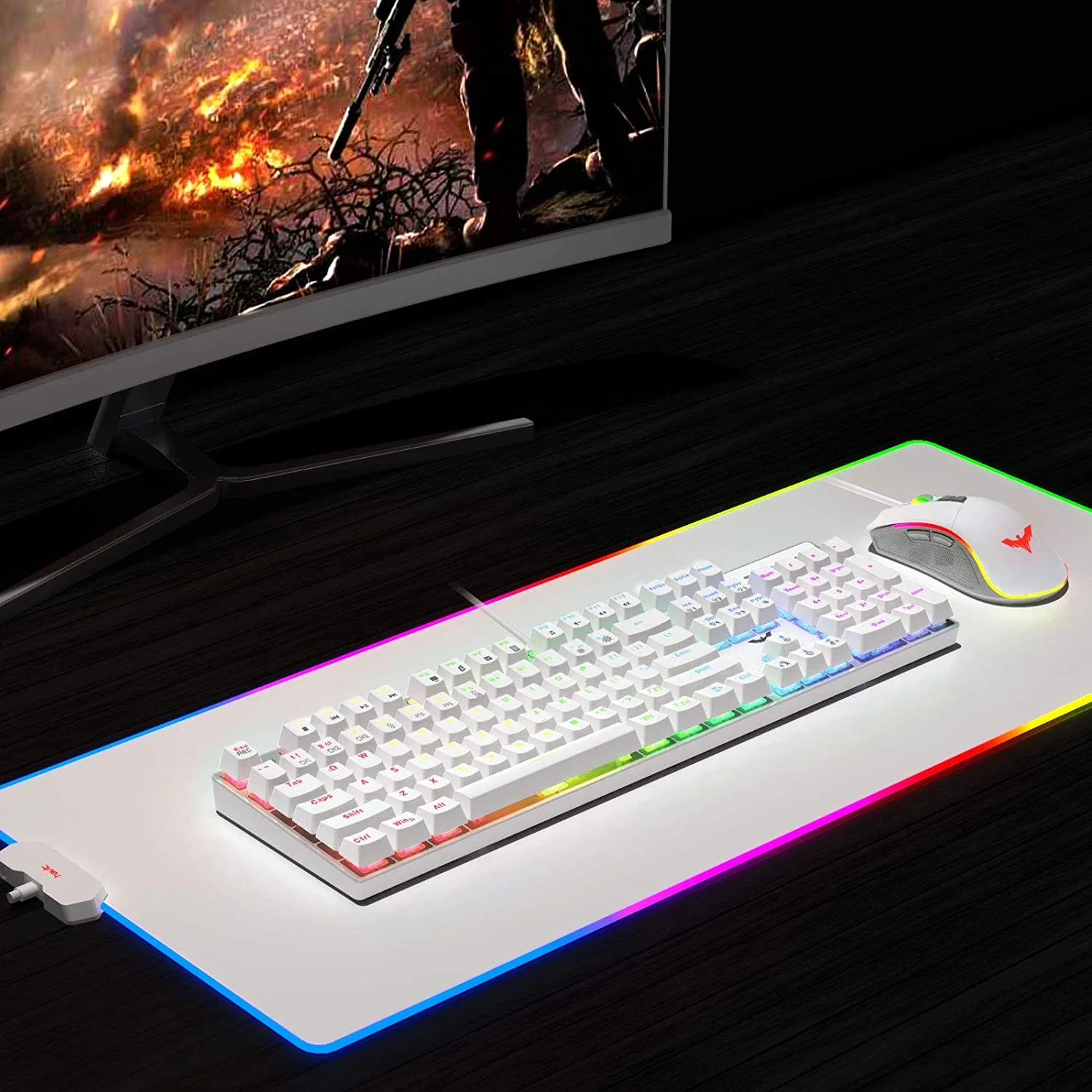 HAVIT KB393L Mechanical Gaming Keyboard and Mouse Combo 104 Keys with Rainbow Backlit - Image 15