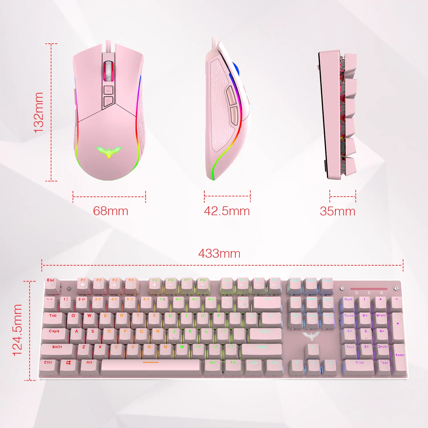 HAVIT KB393L Mechanical Gaming Keyboard and Mouse Combo 104 Keys with Rainbow Backlit - Image 20