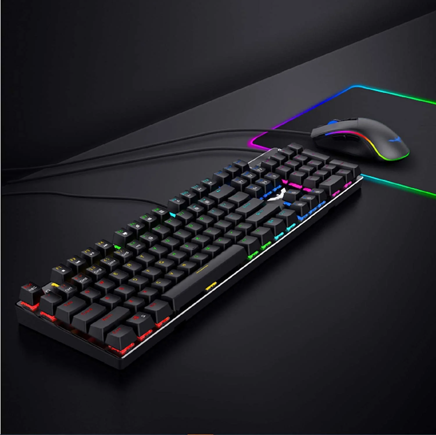 HAVIT KB393L Mechanical Gaming Keyboard and Mouse Combo 104 Keys with Rainbow Backlit - Image 7