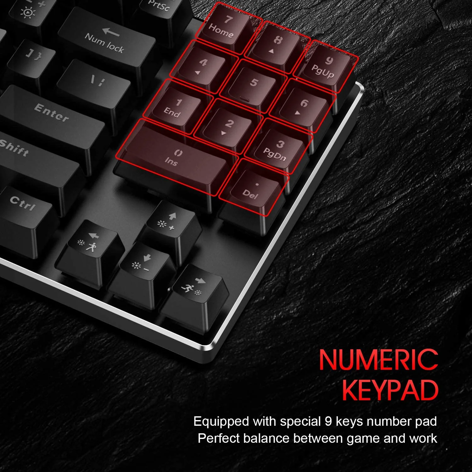 HAVIT KB486L Mechanical Keyboard Mouse & Mouse Pad Combo with 89 Keys Backlit Red Switch - Image 2