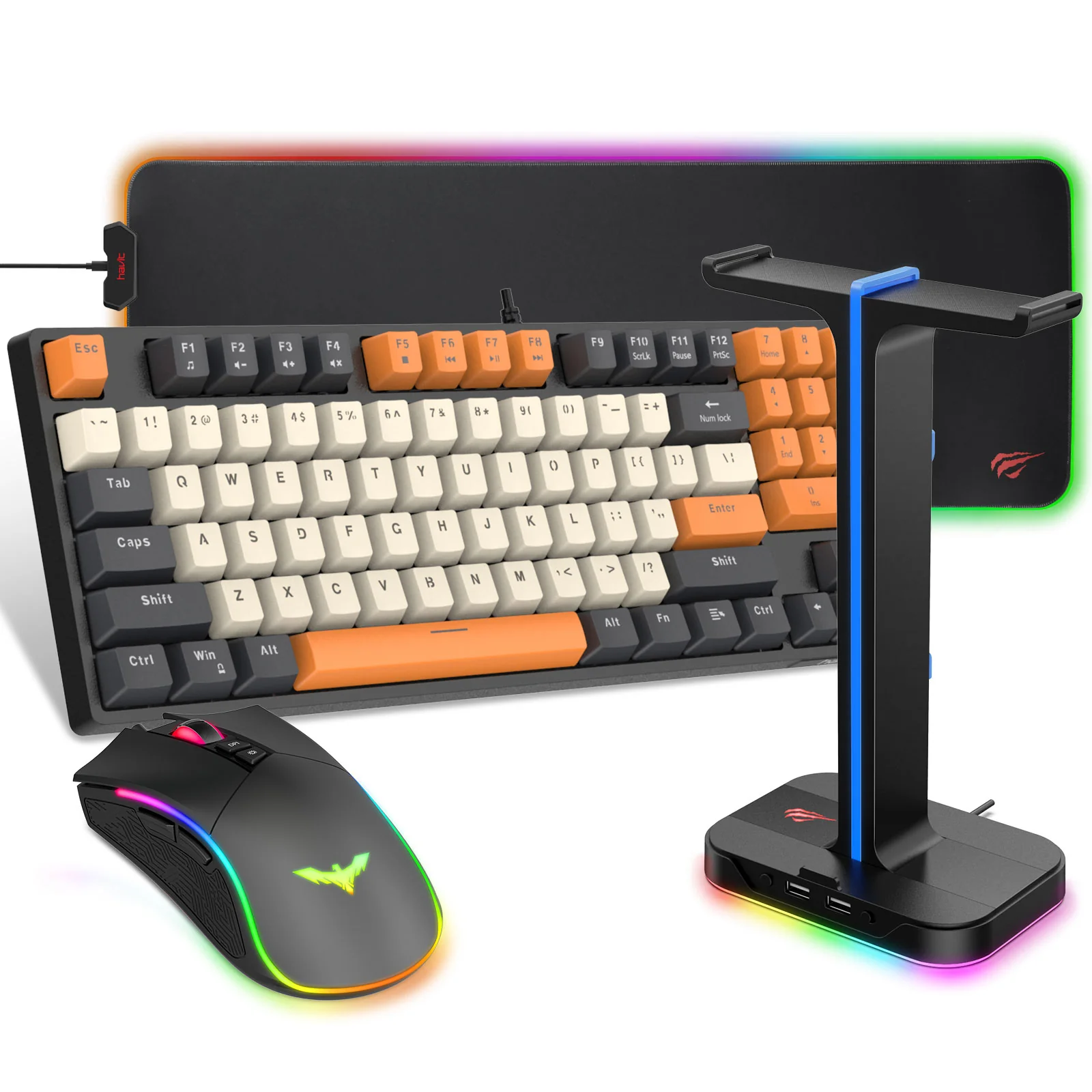 HAVIT KB487L Mechanical Keyboard Gaming Kit with Mouse + Mouse Pad +Headset + Headset Stand Combo - Image 11