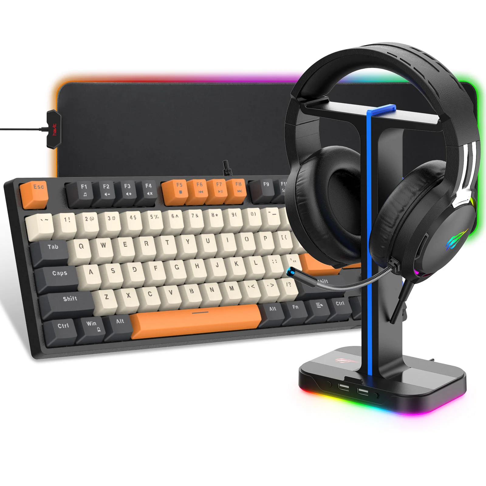 HAVIT KB487L Mechanical Keyboard Gaming Kit with Mouse + Mouse Pad +Headset + Headset Stand Combo - Image 14