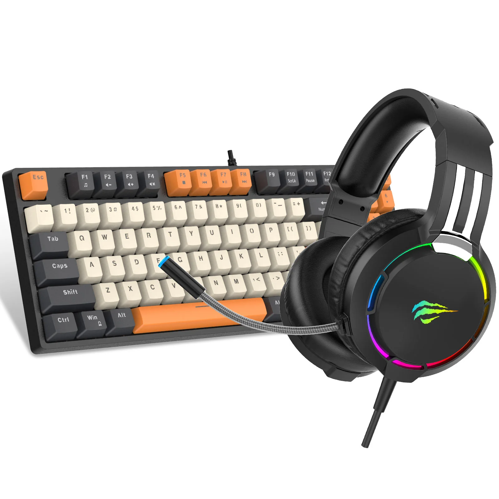 HAVIT KB487L Mechanical Keyboard Gaming Kit with Mouse + Mouse Pad +Headset + Headset Stand Combo - Image 2