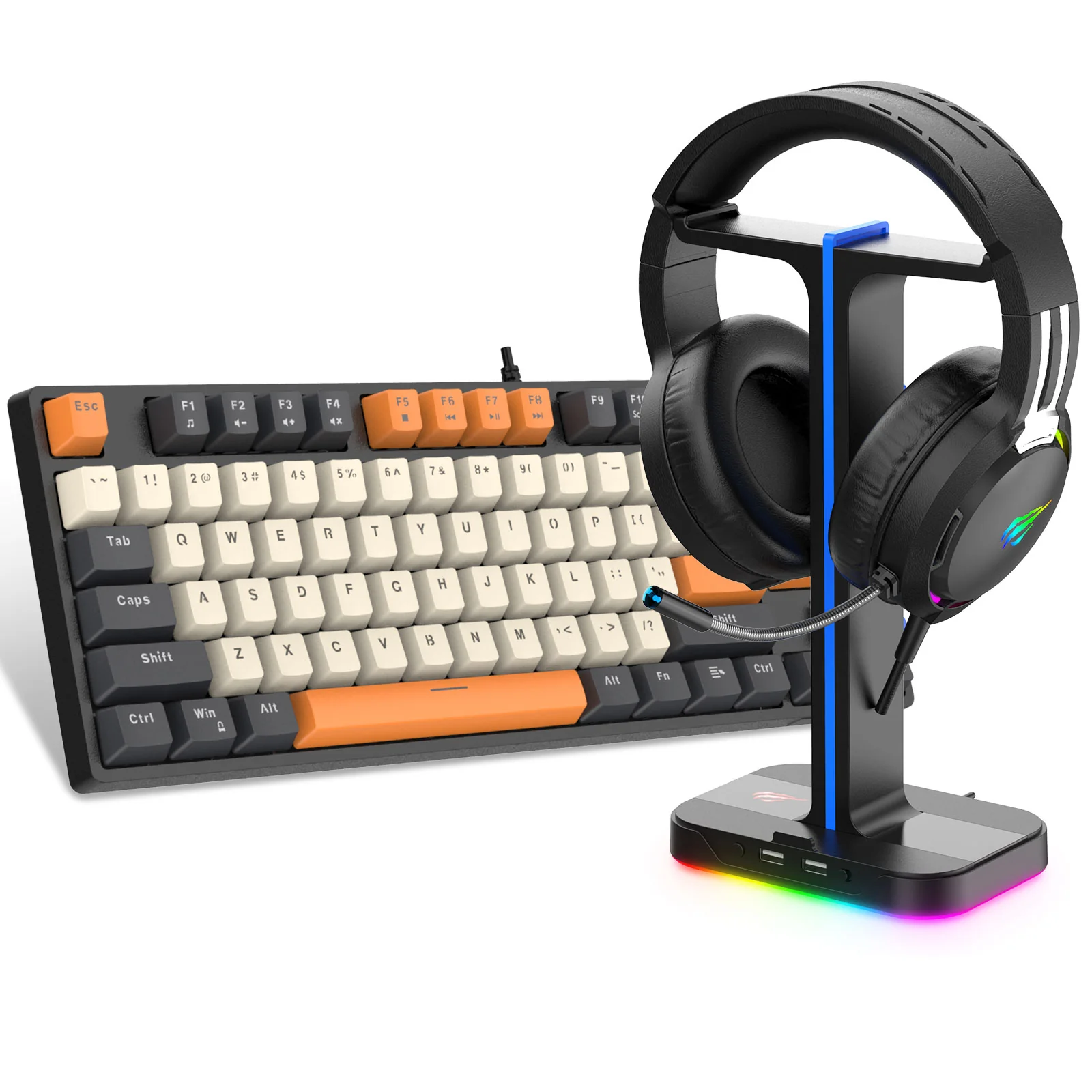 HAVIT KB487L Mechanical Keyboard Gaming Kit with Mouse + Mouse Pad +Headset + Headset Stand Combo - Image 3