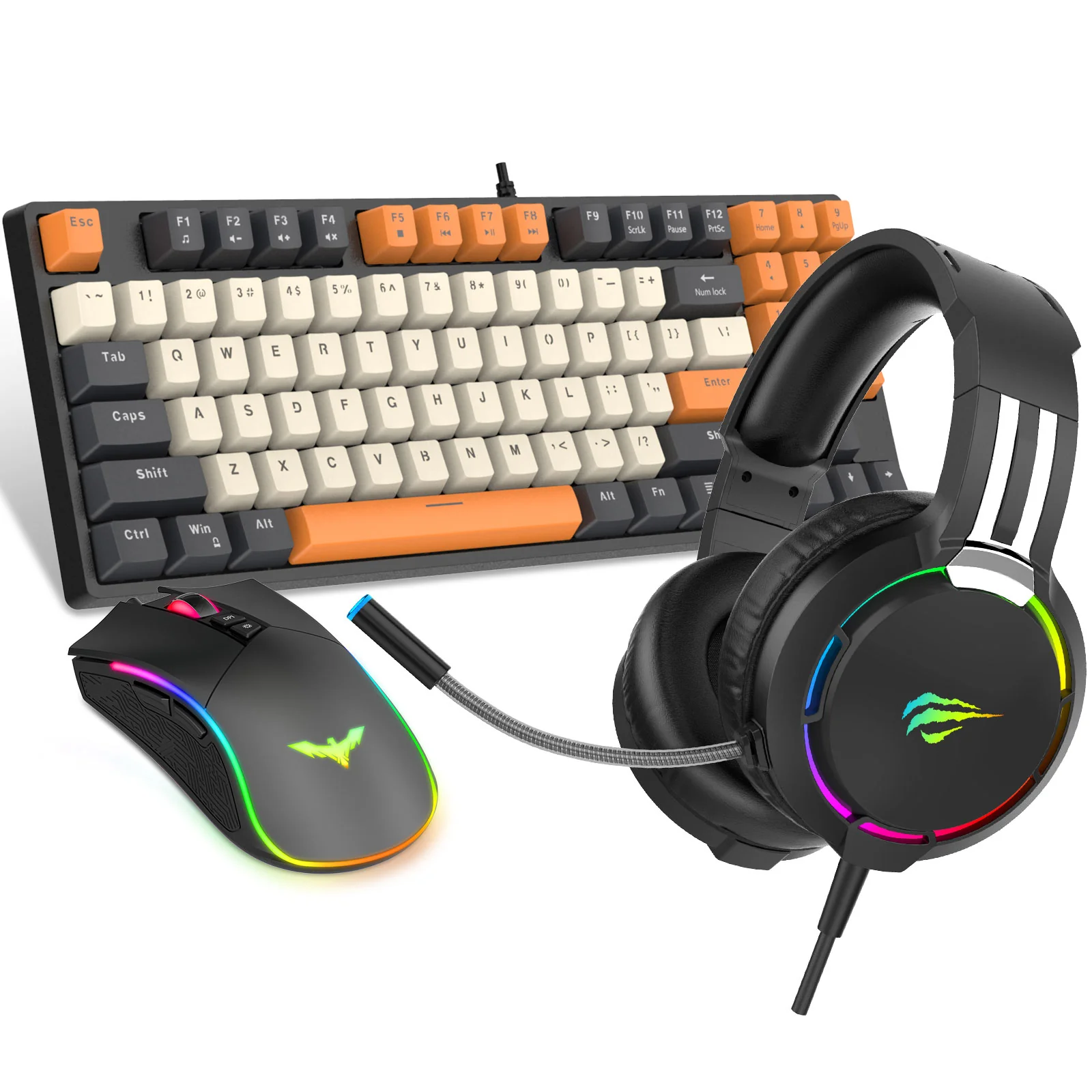HAVIT KB487L Mechanical Keyboard Gaming Kit with Mouse + Mouse Pad +Headset + Headset Stand Combo - Image 6