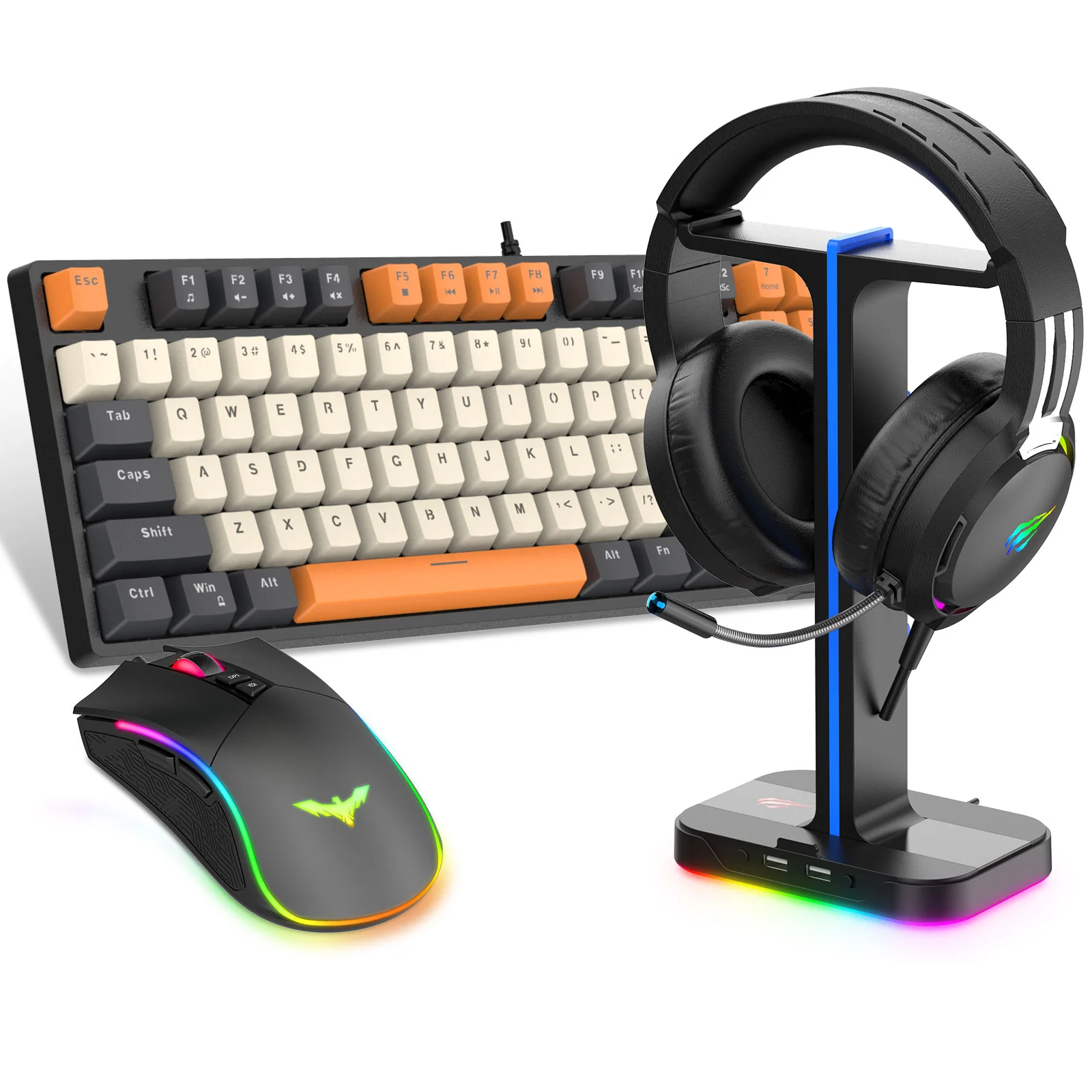 HAVIT KB487L Mechanical Keyboard Gaming Kit with Mouse + Mouse Pad +Headset + Headset Stand Combo - Image 7