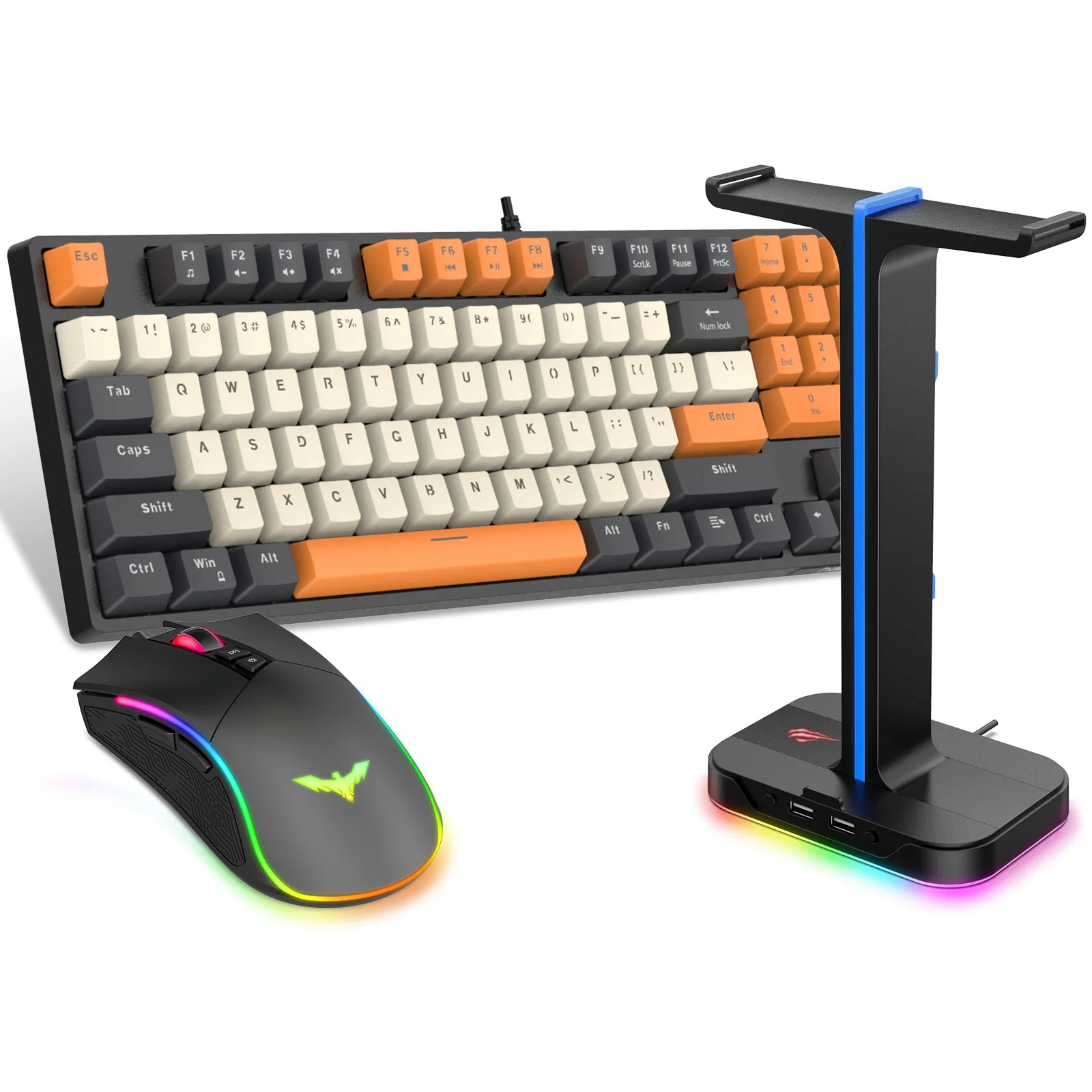 HAVIT KB487L Mechanical Keyboard Gaming Kit with Mouse + Mouse Pad +Headset + Headset Stand Combo - Image 9