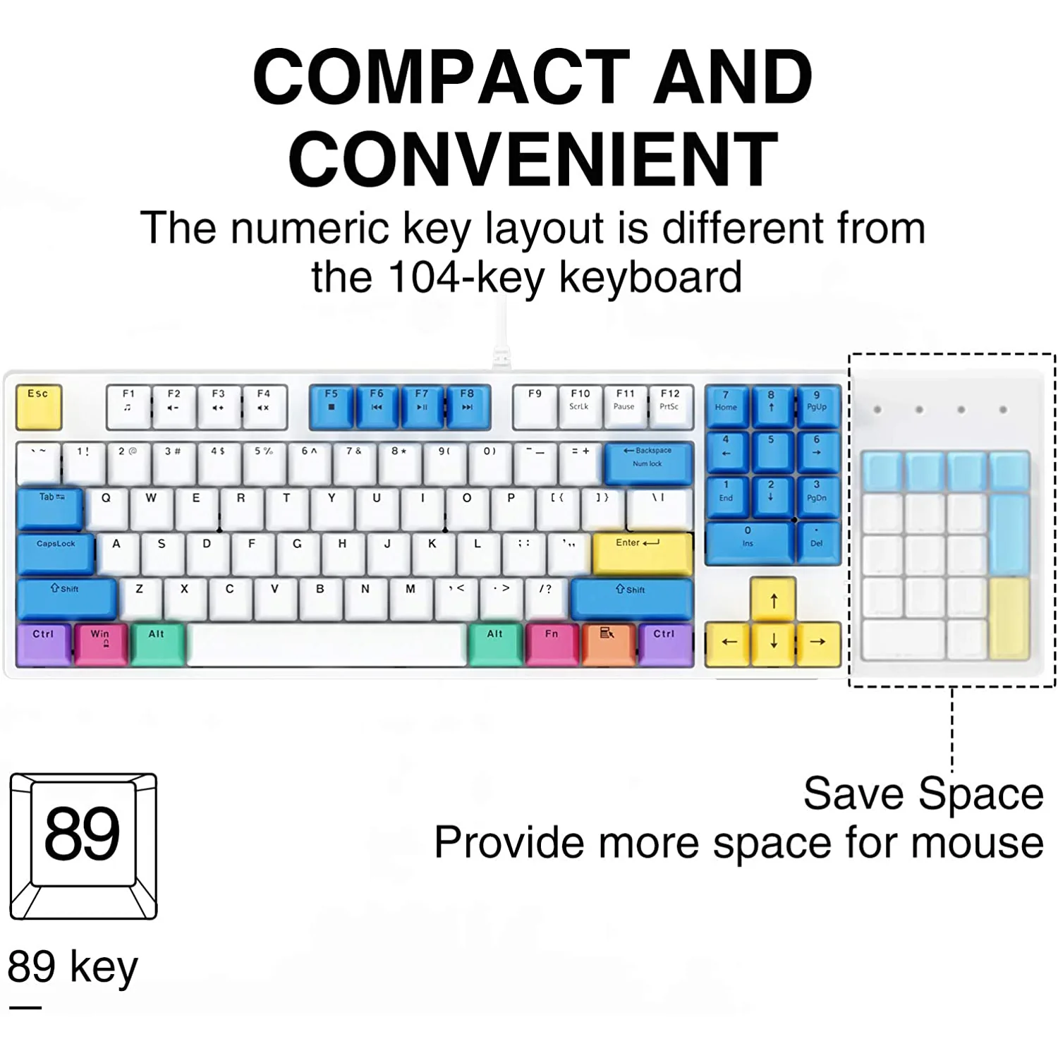 HAVIT KB487L TKL Gaming Mechanical Keyboard 89 Keys PBT Keycaps - Image 13
