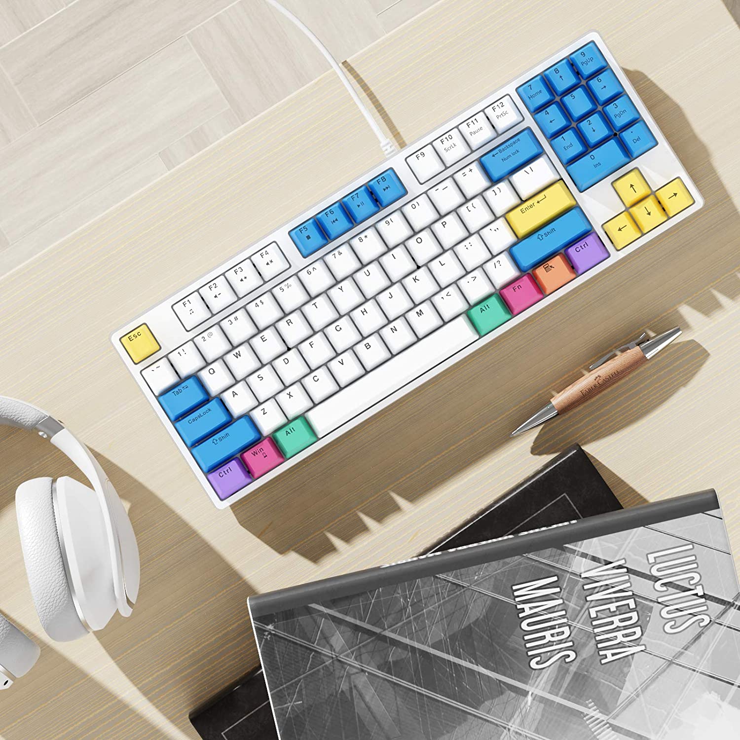 HAVIT KB487L TKL Gaming Mechanical Keyboard 89 Keys PBT Keycaps - Image 15