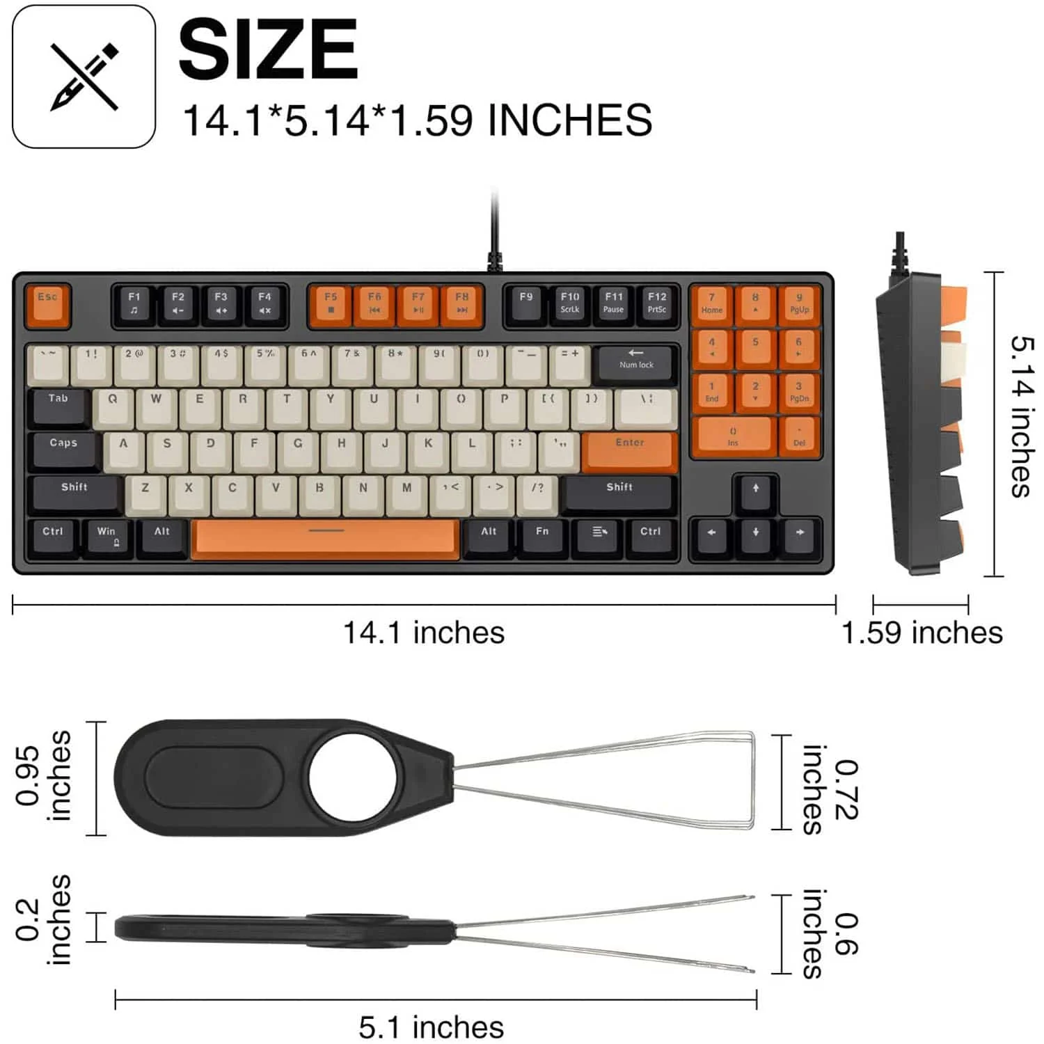 HAVIT KB487L TKL Gaming Mechanical Keyboard 89 Keys PBT Keycaps - Image 9
