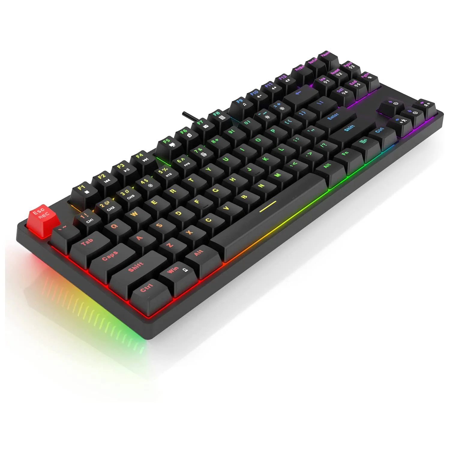 HAVIT KB489L TKL Mechanical Keyboard with 87 Keys LED Rainbow Backlit